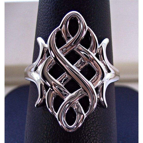 925 STERLING SILVER Large Celtic Irish Endless Knot Ring - Picture 12 of 16